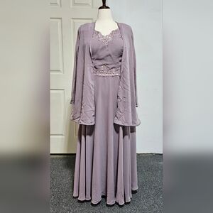 Dusty Mauve Full Length Formal Gown w/ Corset Back